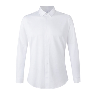 零度白色衬衫免烫抗皱结婚照休闲排汗衬衣登记领证匹马棉长衬