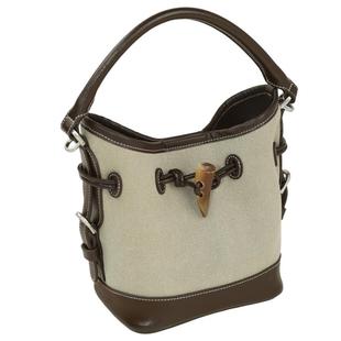 the pleasure molecule牛角桶包mini头层牛皮帆布水桶包手提斜挎