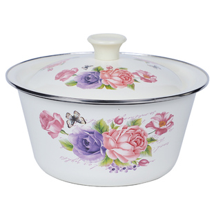 搪瓷猪油罐家用搪瓷盆碗加厚带盖食品级老式储荤油罐厨房拌陷料盆