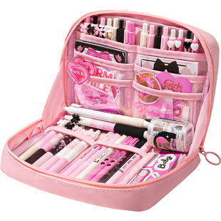 甜酷少女心~12层超大容量笔袋女生2026超火新款文具盒女孩款高颜值ins风文具袋初中生铅笔盒小学生简约铅笔袋