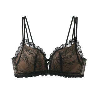 猫人蕾丝内衣女士小胸前扣聚拢显大法式性感防下垂夏季薄款文胸罩