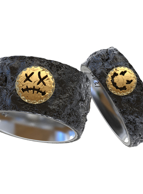 刻骨情侣银定制宽窄戒指新品礼品