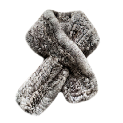 仿龙猫颜色獭兔毛编织围巾围脖冬