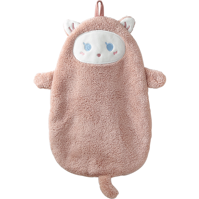 kinbata/木幡擦手巾卫生间可挂式珊瑚绒加厚吸水速干卡通可爱儿童