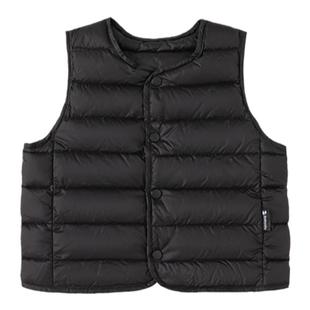 儿童羽绒服冬季新款轻薄女童羽绒马甲男童背心坎肩90白鸭绒内胆潮