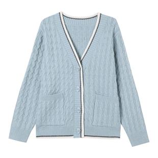 恒源祥红色毛衣开衫女款2026春装针织外套女短款小披圆领绣花上衣