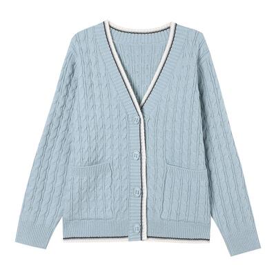 恒源祥红色毛衣开衫女款2026春装针织外套女短款小披圆领绣花上衣