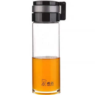 希诺单层玻璃杯男女车载便携大容量水杯家用办公泡茶提环杯XN6075