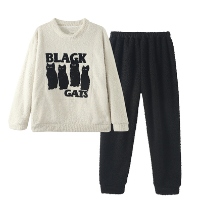 秋冬季睡衣女士半边绒加厚珊瑚绒长袖2025新款今年流行爆款家居服