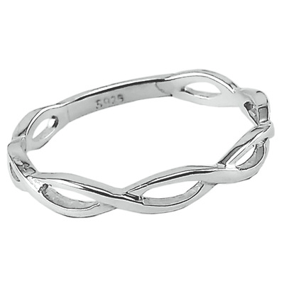 原创设计闭口纯银交叉简约女戒指