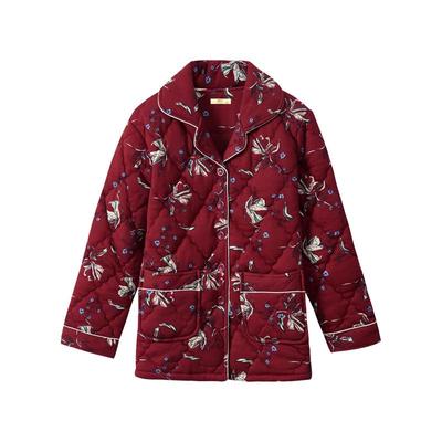 睡衣女秋冬加厚纯棉夹棉单件上衣