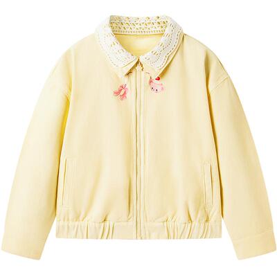 MINIPEACE太平鸟童装女童牛仔外套儿童夹克背图可爱春秋装上衣