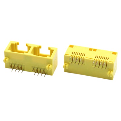 迷你RJ45-1X2二号黄色网络连接器
