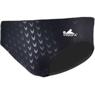 英发泳裤 男士专业拼色 三角游泳裤 训练竞赛泳衣鲨鱼皮 排水线