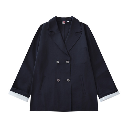 Hungry Artist2025秋款双排扣休闲西服男藏青色西装夹克日系外套