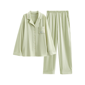 芬腾恒温女童睡衣春秋季长袖莫代尔棉空调服女孩儿童中大童家居服