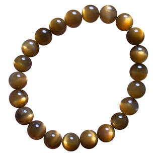 天然黑金骨干长石手链金日光石单圈手串金银黑水晶饰品送礼物男女