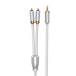 M700冷冻单晶铜3.5mm转一分二RCA双莲花音频线手机功放电脑音箱线