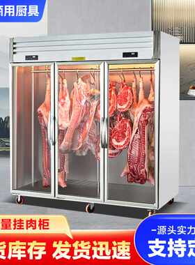 不锈钢挂肉冰柜商用冷冻立式双开门保鲜柜冷鲜牛羊猪肉冷藏展示柜