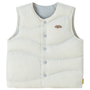 【新品】papa爬爬秋冬儿童羽绒马甲男女童轻薄排骨羽绒服防泼水