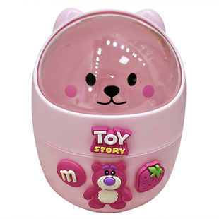 书桌上迷你垃圾桶学生宿舍可爱卡通创意高颜值垃圾桶家用带盖纸篓