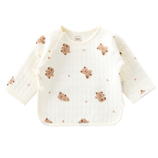 0-3月新初生的婴儿儿半背上衣夹棉a类宝宝保暖春秋季和尚服装冬