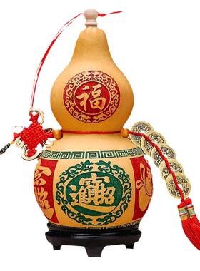 天然葫芦挂件五帝钱门对门摆件