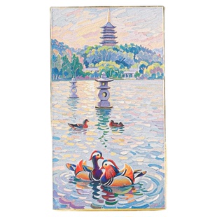 杭州文创冰箱贴西湖三潭印月雷峰塔油画中国城市旅游纪念品伴手礼