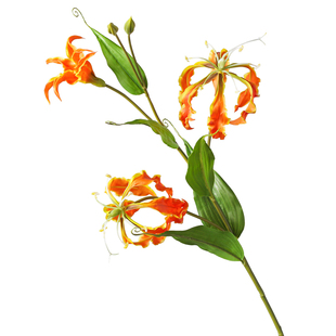 仿真花嘉兰火焰百合花假花客厅餐桌卧室高级插花摆设婚礼装饰花艺