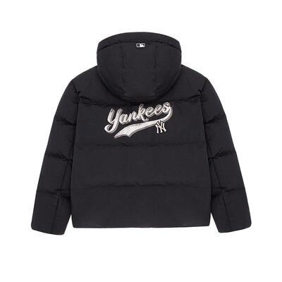 MLB官方 男女情侣复古学院风百搭连帽短款羽绒服冬季新款DJV03