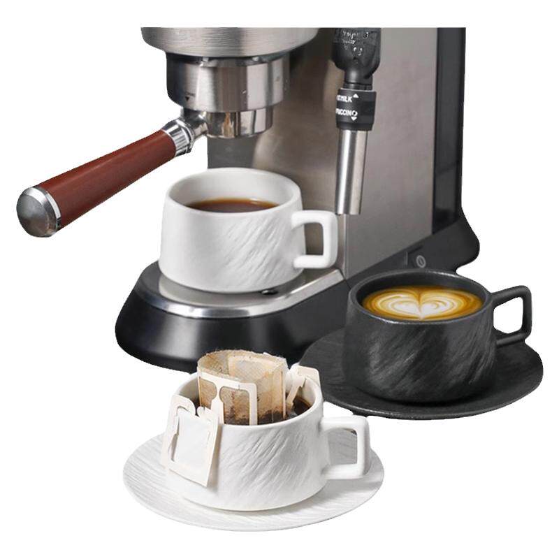 咖啡杯子杯碟套装日式高档精致轻奢情侣一对陶瓷杯艺术马克杯简约