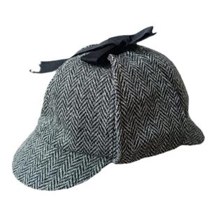 英伦哈里斯双檐猎鹿帽福尔摩斯侦探帽子秋冬潮男女神探夏洛克同款