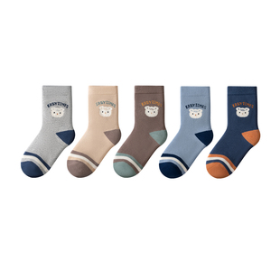 七巧板毛圈袜男童宝宝无骨袜学生中筒袜儿童冬季加厚保暖纯棉袜子