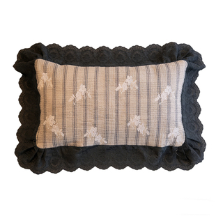 花开梦乡枕巾防头油纯棉一对家用成人全棉轻奢纱布枕头巾