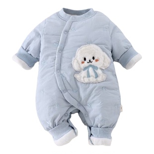 0-3岁棉衣连体冬季260g加厚款可爱卡通夹棉冬装衣服男女宝宝棉服