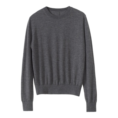 玛洛薇 M-36537 精纺羊绒圆领长袖纯色针织衫毛衣