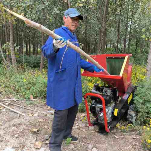 果园林树枝粉碎机小型树木枝条破碎机 柴油电启动园林碎枝机