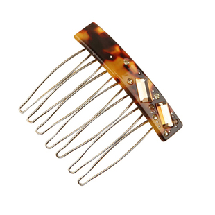 气质简约水晶小号七齿碎发插梳韩国版盘发发梳水钻简约防滑刘海梳