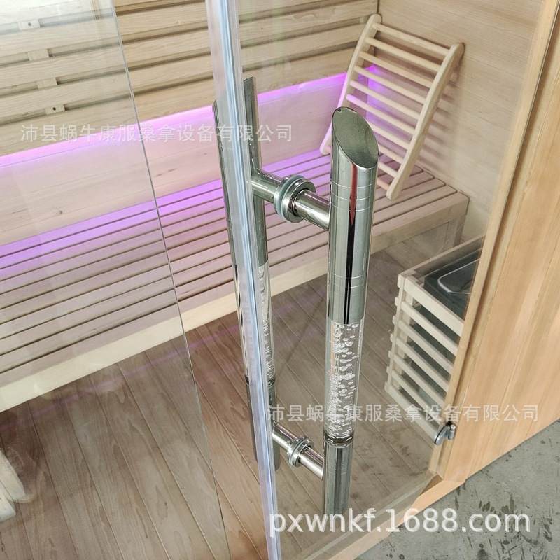 外贸远红外汗蒸房火山石桑拿炉温湿度计木桶木勺传统蒸汽桑拿房