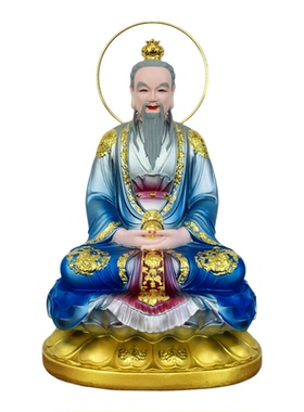 三清道祖神像树脂彩绘三清神像太上老君树脂元始道德天尊灵宝天尊