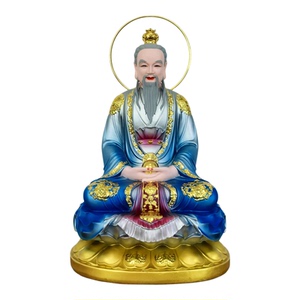 三清道祖神像树脂彩绘三清神像太上老君树脂元始道德天尊灵宝天尊