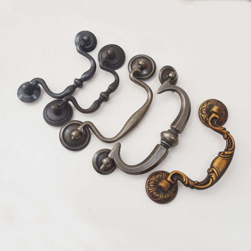 欧式复古锌合金金属把手吊环五金家具五金把手抽屉橱柜拉手提手