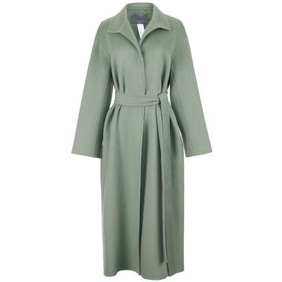 OBEG欧碧倩冬美丽诺羊毛兔毛双毛呢大衣中长外套10404117