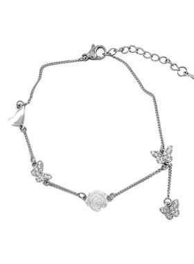 白色玫瑰轻奢仙气流苏高级感配饰