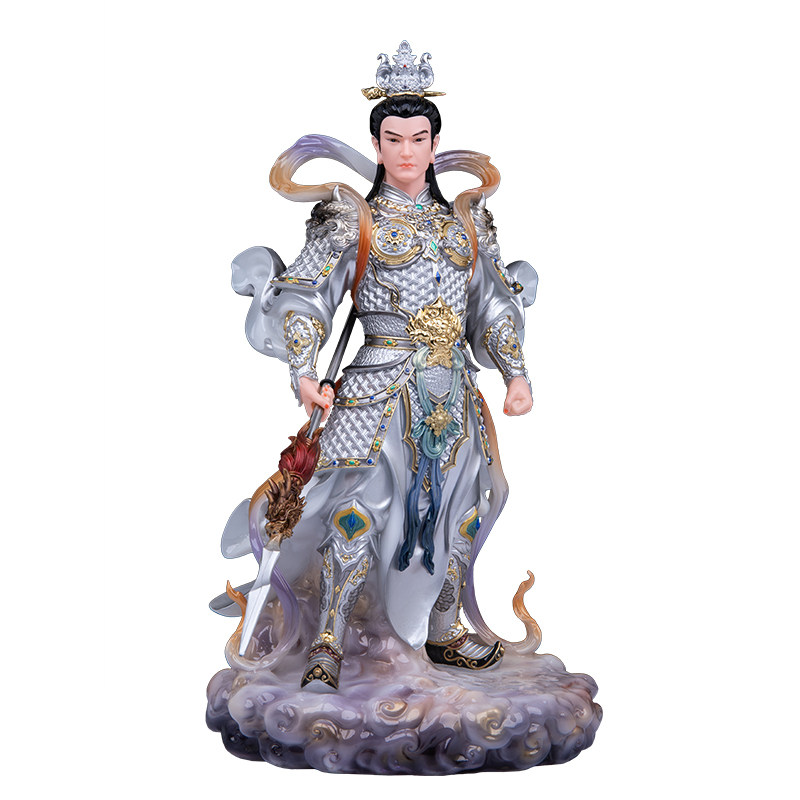 汉白玉赵子龙神像家用供奉摆件