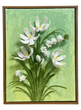 兰花扭扭棒画莫奈花园画