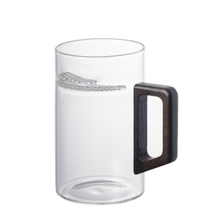 绿茶玻璃杯套装6只家用轻奢高颜值月牙过滤茶杯待客喝水杯子带把