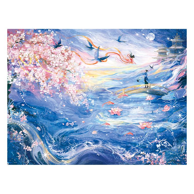 3D-JP七夕特别款古风插画平面塑料成人拼图礼物漱玉星河凝眸U1345