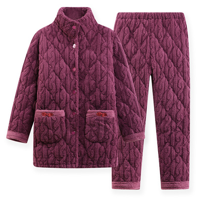 睡衣情侣加厚加绒中老年可外穿