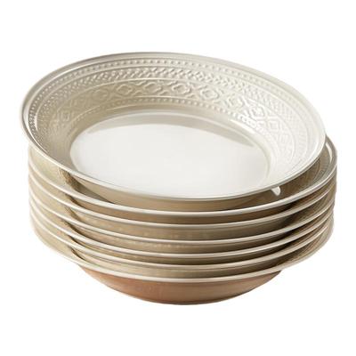 浮雕盘子家用菜盘2025新款碗碟餐具高级感好看漂亮餐盘深盘釉下彩